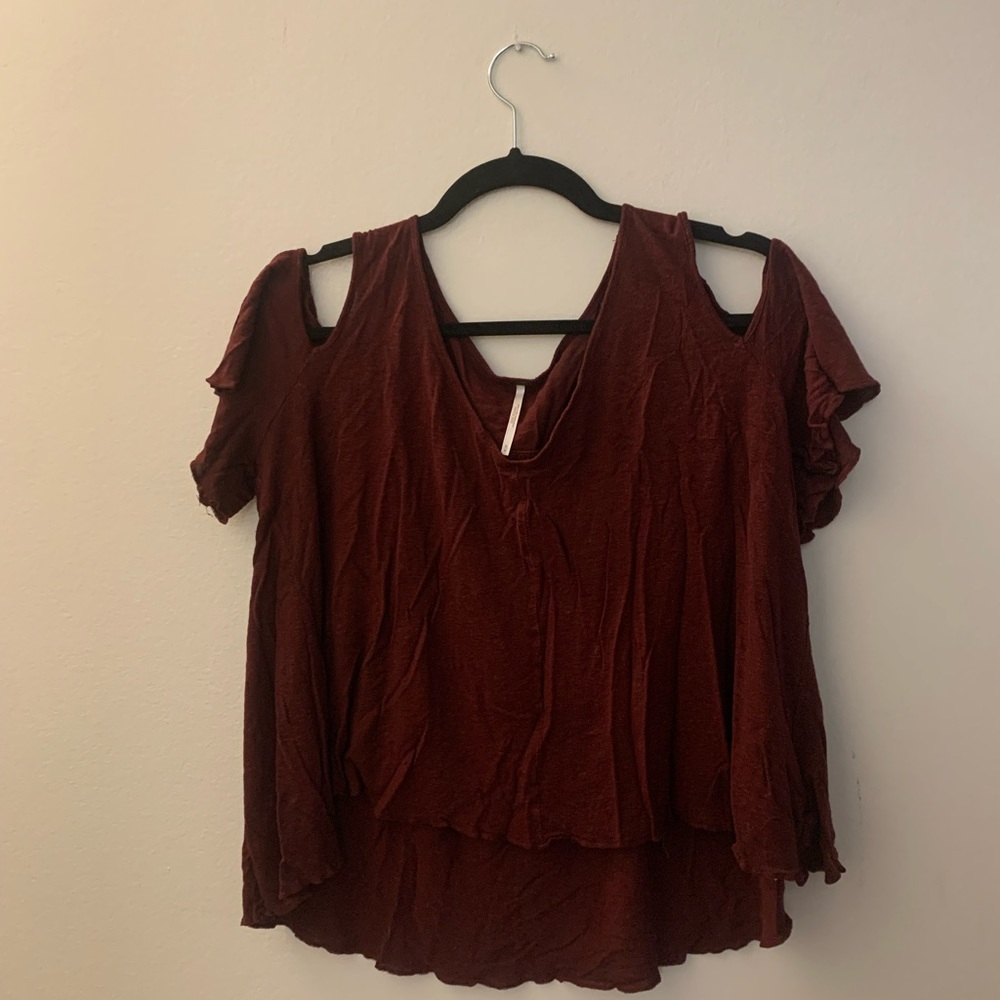 free people cold shoulder flowy tee